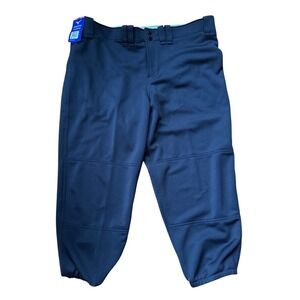 Mizuno Softball Belted Pants Navy Blue Womens XXL 350150 Elastic Bottom NWT